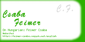 csaba feimer business card